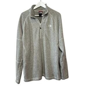 The North Face Fleece Half Zip Pullover Sweatshirt Grey Heather XL
